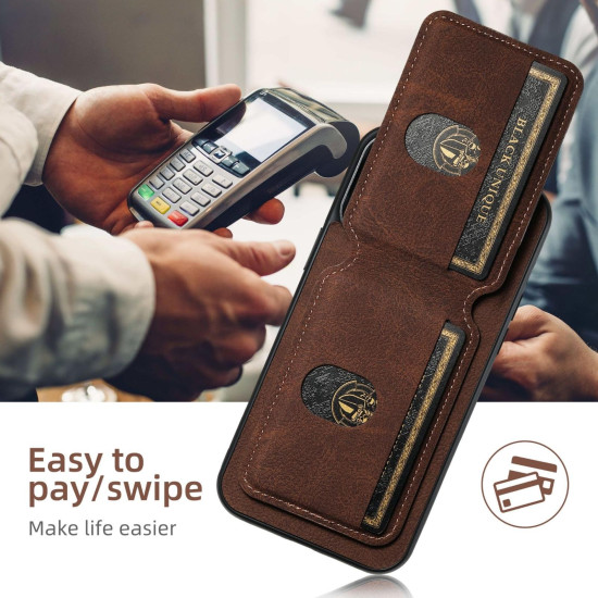 For Samsung Galaxy S23+ 5G Suteni H02 Litchi Leather Card Wallet Stand Back Phone Case(Brown)