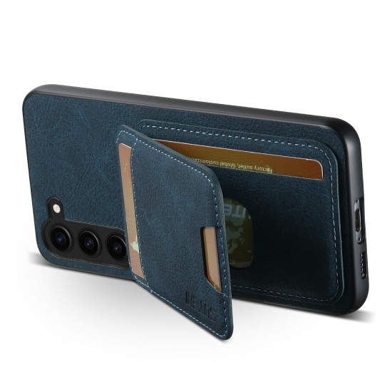 For Samsung Galaxy S23+ 5G Suteni H02 Litchi Leather Card Wallet Stand Back Phone Case(Blue)