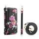 For Samsung Galaxy S24+ 5G Flower Multi-functional Crossbody Zipper Wallet Leather Phone Case(Black)