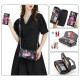 For Samsung Galaxy S24+ 5G Flower Multi-functional Crossbody Zipper Wallet Leather Phone Case(Black)