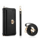 For Samsung Galaxy S24+ 5G Crossbody Multi-functional Zipper Wallet Litchi Leather Phone Case(Black)
