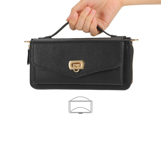 For Samsung Galaxy S24+ 5G Crossbody Multi-functional Zipper Wallet Litchi Leather Phone Case(Black)