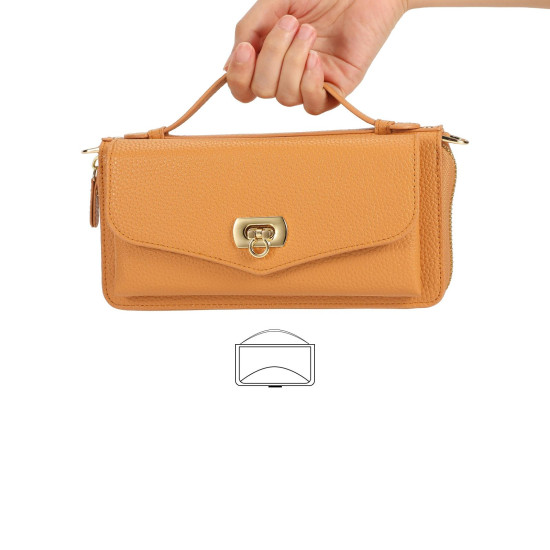 For Samsung Galaxy S24+ 5G Crossbody Multi-functional Zipper Wallet Litchi Leather Phone Case(Beige)