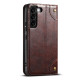 For Samsung Galaxy S23+ 5G Suteni Baroque Calf Texture Buckle Wallet Leather Phone Case(Brown)