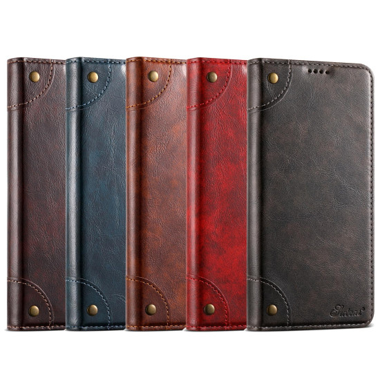 For Samsung Galaxy S23+ 5G Suteni Baroque Calf Texture Buckle Wallet Leather Phone Case(Blue)