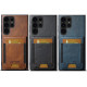 For Samsung Galaxy S24+ 5G Suteni H03 Oil Wax Leather Wallet Stand Back Phone Case(Blue)