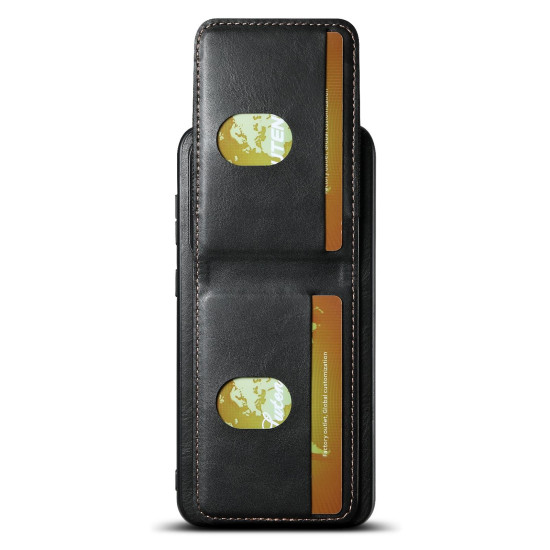 For Samsung Galaxy S23+ 5G Suteni H03 Oil Wax Leather Wallet Stand Back Phone Case(Black)