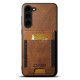 For Samsung Galaxy S23+ 5G Suteni H03 Oil Wax Leather Wallet Stand Back Phone Case(Brown)