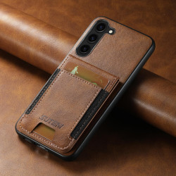 For Samsung Galaxy S23+ 5G Suteni H03 Oil Wax Leather Wallet Stand Back Phone Case(Brown)