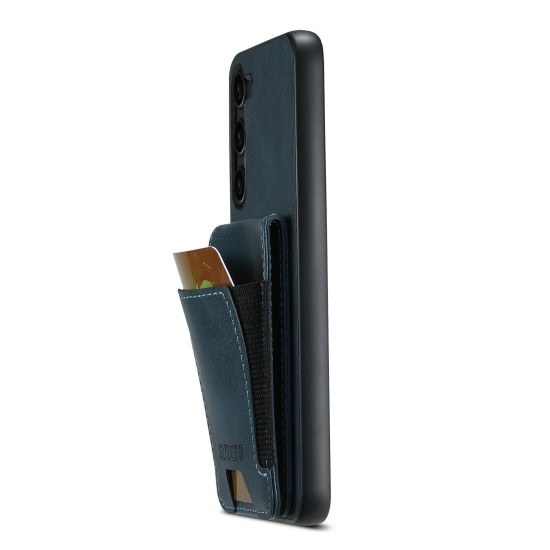 For Samsung Galaxy S23+ 5G Suteni H03 Oil Wax Leather Wallet Stand Back Phone Case(Blue)