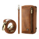 For Samsung Galaxy S24+ 5G Crossbody Multi-functional Zipper Wallet Leather Phone Case(Brown)
