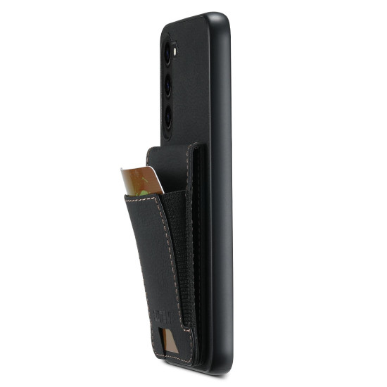 For Samsuny Galaxy S24+ 5G Suteni H03 Litchi Leather Card Bag Stand Back Phone Case(Black)