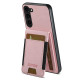 For Samsuny Galaxy S24+ 5G Suteni H03 Litchi Leather Card Bag Stand Back Phone Case(Pink)