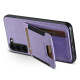 For Samsuny Galaxy S23+ 5G Suteni H03 Litchi Leather Card Bag Stand Back Phone Case(Purple)