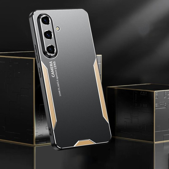 For Samsung Galaxy S24+ 5G Blade Series TPU Hybrid Metal Phone Case(Gold)
