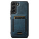 For Samsung Galaxy S24+ 5G Suteni H17 Oil Eax Leather MagSafe Detachable Wallet Phone Case(Blue)