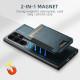 For Samsung Galaxy S24+ 5G Suteni H17 Oil Eax Leather MagSafe Detachable Wallet Phone Case(Blue)