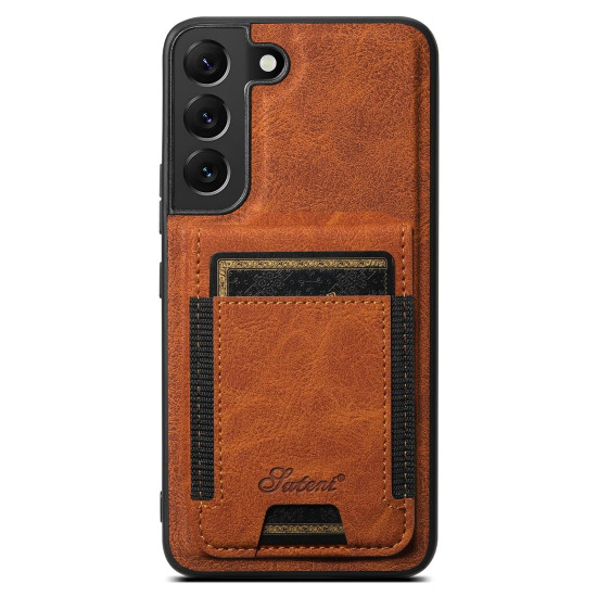 For Samsung Galaxy S24+ 5G Suteni H17 Litchi Texture Leather MagSafe Detachable Wallet Phone Case(Khaki)