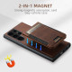 For  Samsung Galaxy S23 5G Suteni H17 Litchi Texture Leather MagSafe Detachable Wallet Phone Case(Brown)