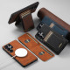 For  Samsung Galaxy S23 5G Suteni H17 Litchi Texture Leather MagSafe Detachable Wallet Phone Case(Brown)