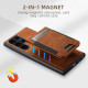 For  Samsung Galaxy S23 5G Suteni H17 Litchi Texture Leather MagSafe Detachable Wallet Phone Case(Khaki)
