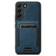 For  Samsung Galaxy S23 5G Suteni H17 Litchi Texture Leather MagSafe Detachable Wallet Phone Case(Blue)