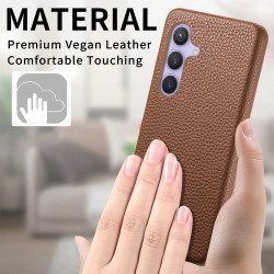 For Samsung Galaxy S24+ 5G Litchi Oil Edge Leather Back Phone Case(Brown)