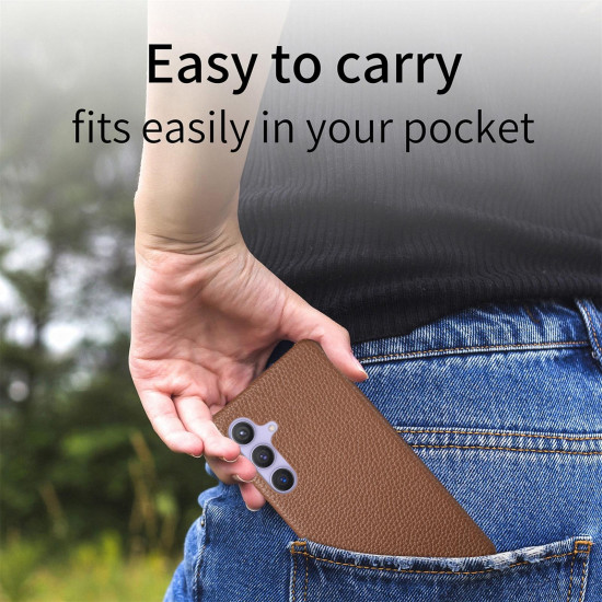 For Samsung Galaxy S24+ 5G Litchi Oil Edge Leather Back Phone Case(Brown)