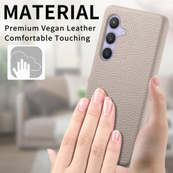 For Samsung Galaxy S24+ 5G Litchi Oil Edge Leather Back Phone Case(Khaki)