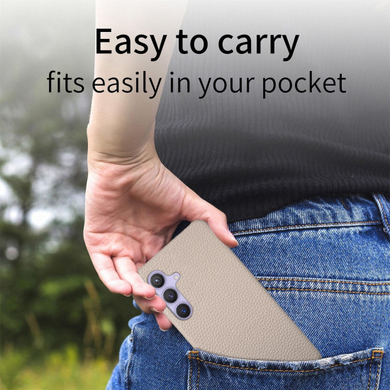 For Samsung Galaxy S24+ 5G Litchi Oil Edge Leather Back Phone Case(Khaki)