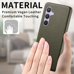 For Samsung Galaxy S24+ 5G Litchi Oil Edge Leather Back Phone Case(Green)