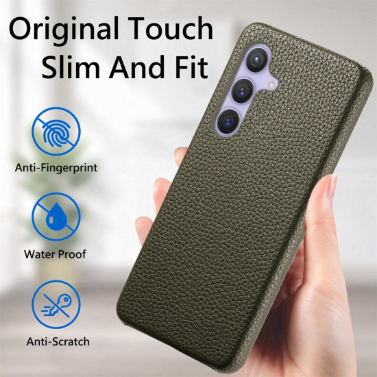 For Samsung Galaxy S24+ 5G Litchi Oil Edge Leather Back Phone Case(Green)