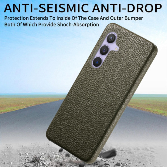 For Samsung Galaxy S24+ 5G Litchi Oil Edge Leather Back Phone Case(Green)