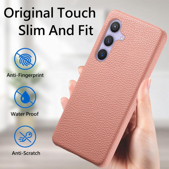 For Samsung Galaxy S24+ 5G Litchi Oil Edge Leather Back Phone Case(Pink)