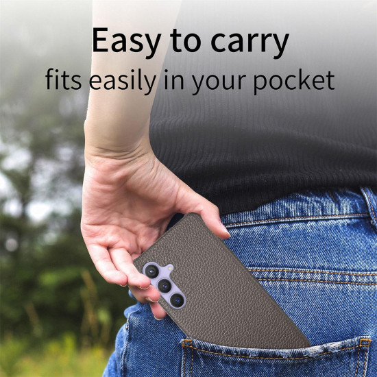 For Samsung Galaxy S24+ 5G Litchi Oil Edge Leather Back Phone Case(Grey)