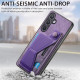 For Samsung Galaxy S24+ 5G II K-shaped Slide Holder Card Slot Phone Case(Purple)