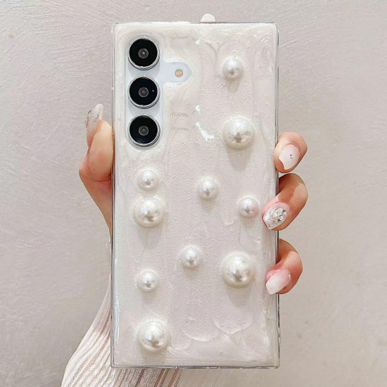 For Samsung Galaxy S24+ 5G Cream Gum Decoden TPU Phone Case(Pearl)