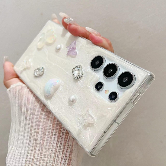 For Samsung Galaxy S24+ 5G Cream Gum Decoden TPU Phone Case(Love)