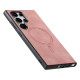 For Samsung Galaxy S24+ 5G Solid Color Retro Magsafe PU Back Cover Phone Case(Pink)