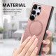 For Samsung Galaxy S24+ 5G Solid Color Retro Magsafe PU Back Cover Phone Case(Pink)