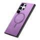 For Samsung Galaxy S24+ 5G Solid Color Retro Magsafe PU Back Cover Phone Case(Purple)