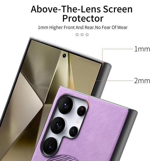 For Samsung Galaxy S24+ 5G Solid Color Retro Magsafe PU Back Cover Phone Case(Purple)