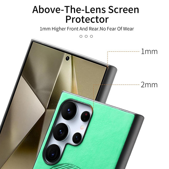 For Samsung Galaxy S24+ 5G Solid Color Retro Magsafe PU Back Cover Phone Case(Green)