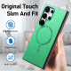 For Samsung Galaxy S24+ 5G Solid Color Retro Magsafe PU Back Cover Phone Case(Green)