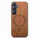 For Samsung Galaxy S24+ 5G Solid Color Retro Magsafe PU Back Cover Phone Case(Brown)