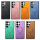 For Samsung Galaxy S24+ 5G Solid Color Retro Magsafe PU Back Cover Phone Case(Brown)