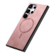 For Samsung Galaxy S23+ 5G Solid Color Retro Magsafe PU Back Cover Phone Case(Pink)