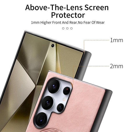 For Samsung Galaxy S23+ 5G Solid Color Retro Magsafe PU Back Cover Phone Case(Pink)
