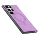For Samsung Galaxy S23+ 5G Solid Color Retro Magsafe PU Back Cover Phone Case(Purple)