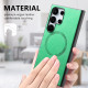 For Samsung Galaxy S23+ 5G Solid Color Retro Magsafe PU Back Cover Phone Case(Green)